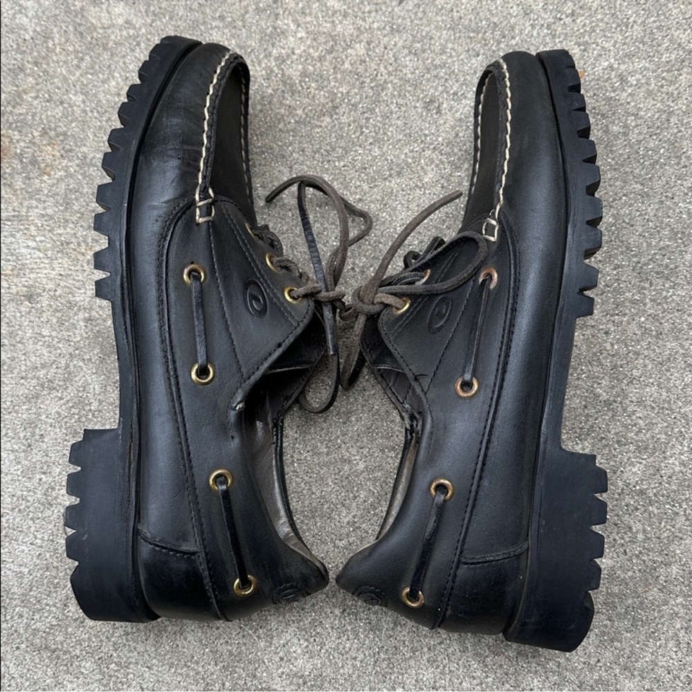 DEXTER USA | Unisex M 8 / W 9.5 Dark Olive Leather Boat Shoes Fishermancore